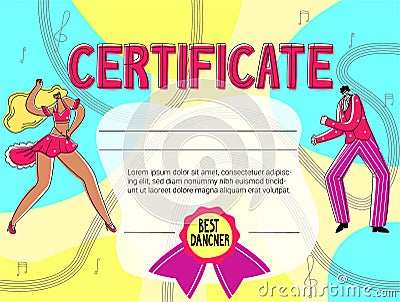 Vector flat illustration certificate template. Vector Illustration