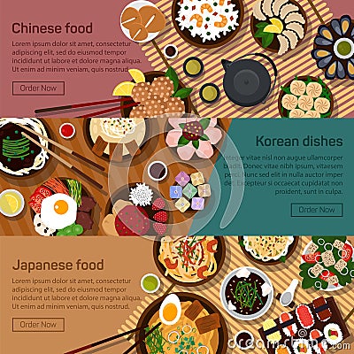 Vector flat illustration of chinese, japanese Vector Illustration