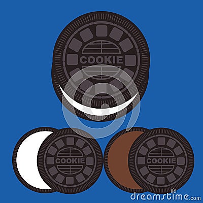 Vector flat illustration of cookies and cream sandwich Cartoon Illustration