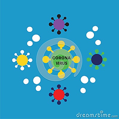 Vector flat illustration corona virus infection Cartoon Illustration