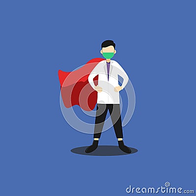 Vector Flat Illustration Doctor Superheroes Vector Illustration