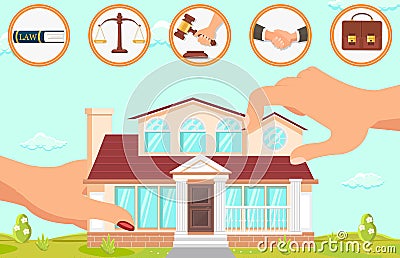 Vector Flat Illustration Structure in Law Firm. Vector Illustration