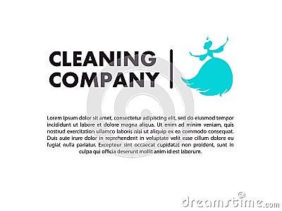 Vector flat logo design for cleaning company. Vector Illustration