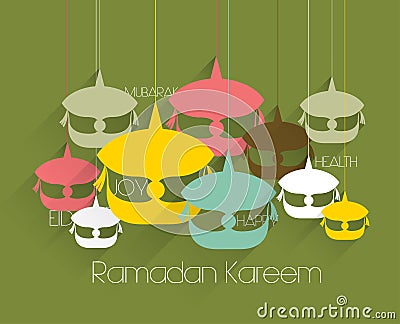 Vector Flat Malay Wau (Moon Kite) Graphics. Stock Photo