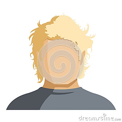 Vector Flat Man Avatar. No Face with Hairstyle Vector Illustration