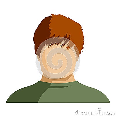 Vector Flat Man Avatar. No Face with Hairstyle Vector Illustration