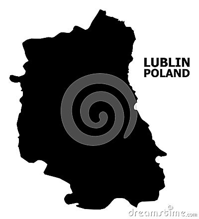 Vector Flat Map of Lublin Province with Name Vector Illustration