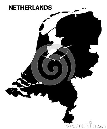 Vector Flat Map of Netherlands with Caption Vector Illustration