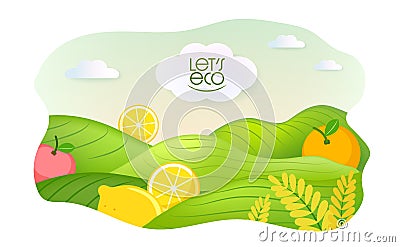 Vector about Flat natural background Vector Illustration