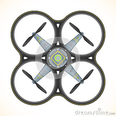 Vector flat quadcopter drone illustration Vector Illustration