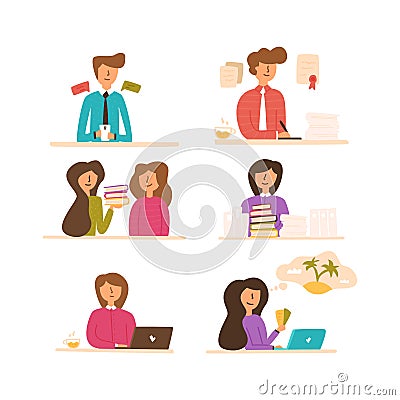 Hiring an employee training staff. Vector Illustration