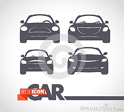 Vector flat simple minimalistic car logo. Vector Illustration