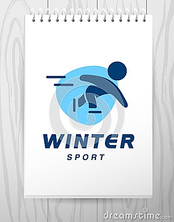 Vector flat simple sport logo design isolated on white background. Vector Illustration