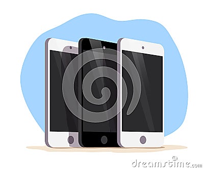 Vector flat smartphone isolated illustration. Vector Illustration