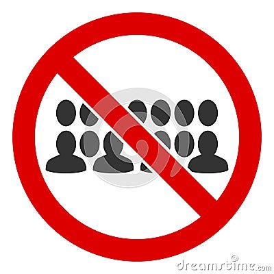 Vector Flat Stop People Group Icon Vector Illustration