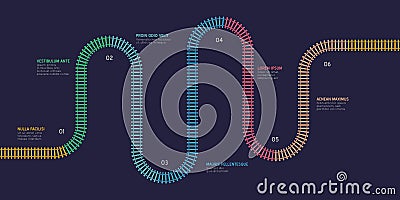 Vector flat style ciry railway scheme. Subway stations map top view Vector Illustration