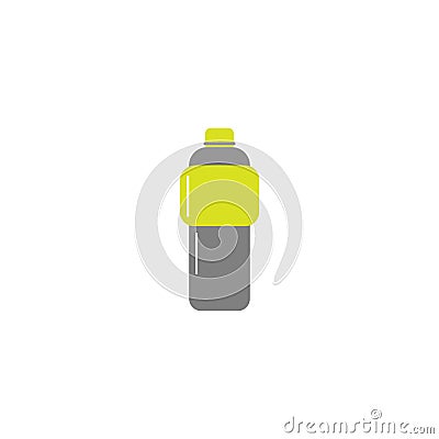 Vector flat style icon - sport bottle for water or isotonic - for logo, icon, poster, banner, healthy lifestyle, Sports bottle Stock Photo