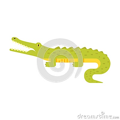 Vector flat style illustration of crocodile. Vector Illustration