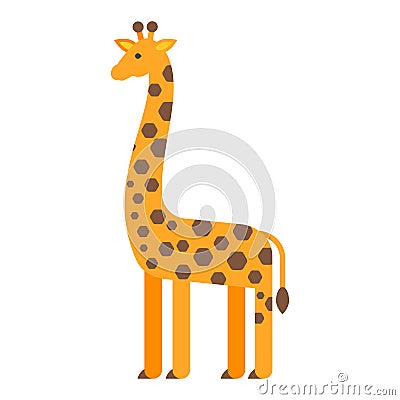 Vector flat style illustration of giraffe. Vector Illustration