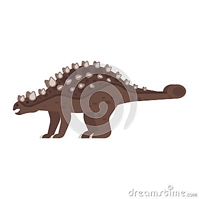 Vector flat style illustration of prehistoric animal - Ankylosaurus. Vector Illustration