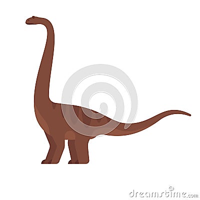 Vector flat style illustration of prehistoric animal - brontosaurus. Vector Illustration