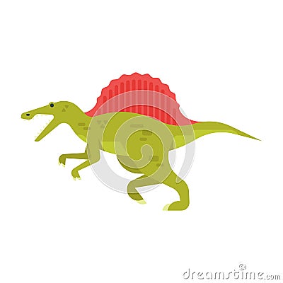 Vector flat style illustration of prehistoric animal - spinosaurus. Vector Illustration