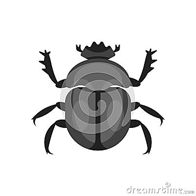 Vector flat style illustration of scarab beetle. Vector Illustration