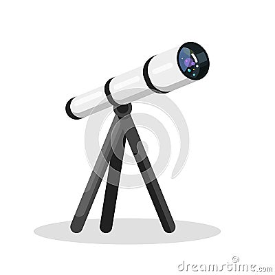 Vector flat style illustration of telescope Vector Illustration