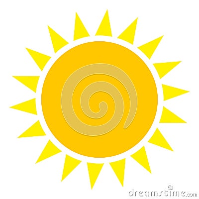 Vector Flat Sun Icon Vector Illustration