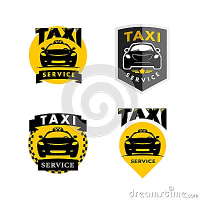 Vector flat taxi logo isolated on white background. Vector Illustration