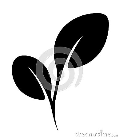 Vector flat tea leaf. Vegan food stylize element. Springtime logo design Vector Illustration