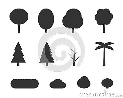 Vector flat trees Vector Illustration