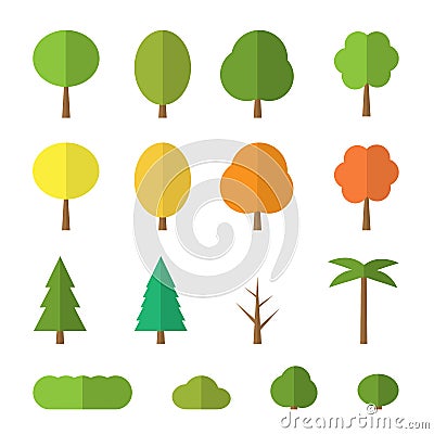 Vector flat trees Vector Illustration