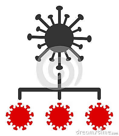 Vector Flat Virus Replication Icon Vector Illustration