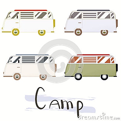 Vector flat web banner on the theme of Road trip. Vector Illustration