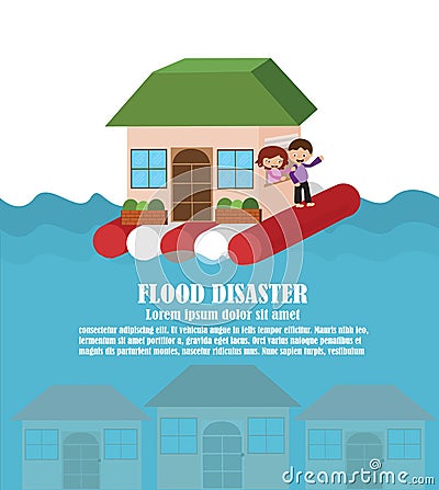 Vector of Flood Disaster Vector Illustration