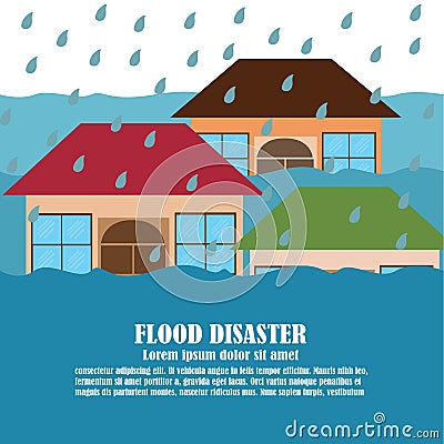 Vector of Flood Disaster Vector Illustration