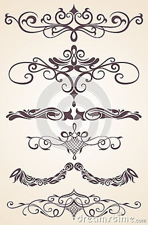 Vector floral elements for invitation, congratulation and greeting card Vector Illustration