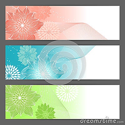 Vector floral illustration background. Horizontal Vector Illustration
