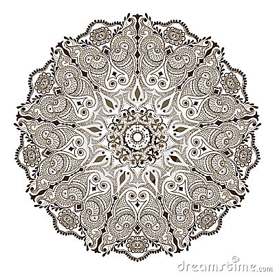 Vector floral mandala in indian style. Mehndi ornamental flower Vector Illustration