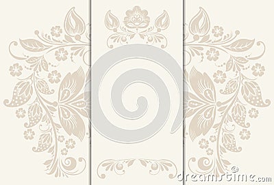 Vector floral rustic wedding cards, beautiful Vector Illustration