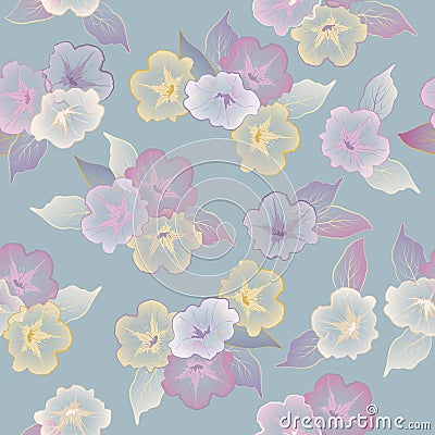 Vector floral seamless pattern beautiful flowers Vector Illustration