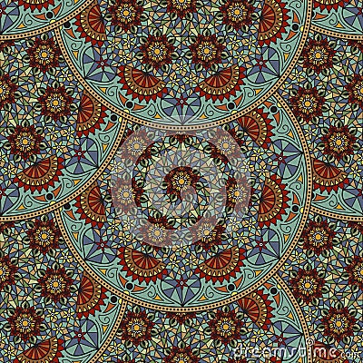 Vector floral seamless pattern element in Arabian style. Arabesque pattern. Eastern ethnic ornament. Vector Illustration