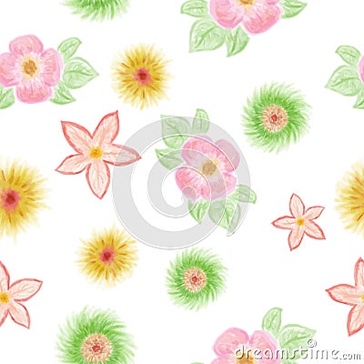 Vector floral set. Colorful floral collection with leaves and flowers, drawing watercolor. Spring or summer design Vector Illustration