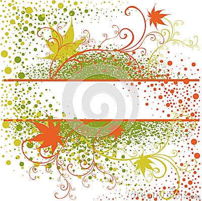 Vector Floral vintage grunge green frame Vector Illustration