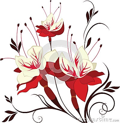 Vector flower fuchsia, decorative bouquet Vector Illustration