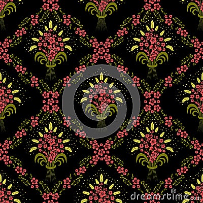 Vector flower seamless pattern background. Elegant texture for backgrounds. Vector Illustration