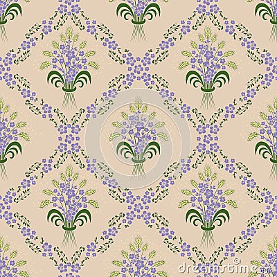 Vector flower seamless pattern background. Elegant texture for backgrounds. Vector Illustration