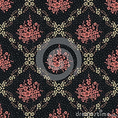 Vector flower seamless pattern background. Elegant texture for backgrounds. Vector Illustration