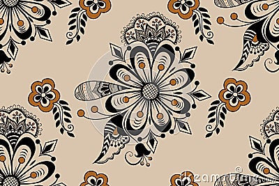 Vector flower seamless pattern element. Elegant texture for backgrounds. Vector Illustration